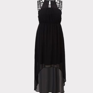 Torrid Black Chiffon hi-low dress 0X